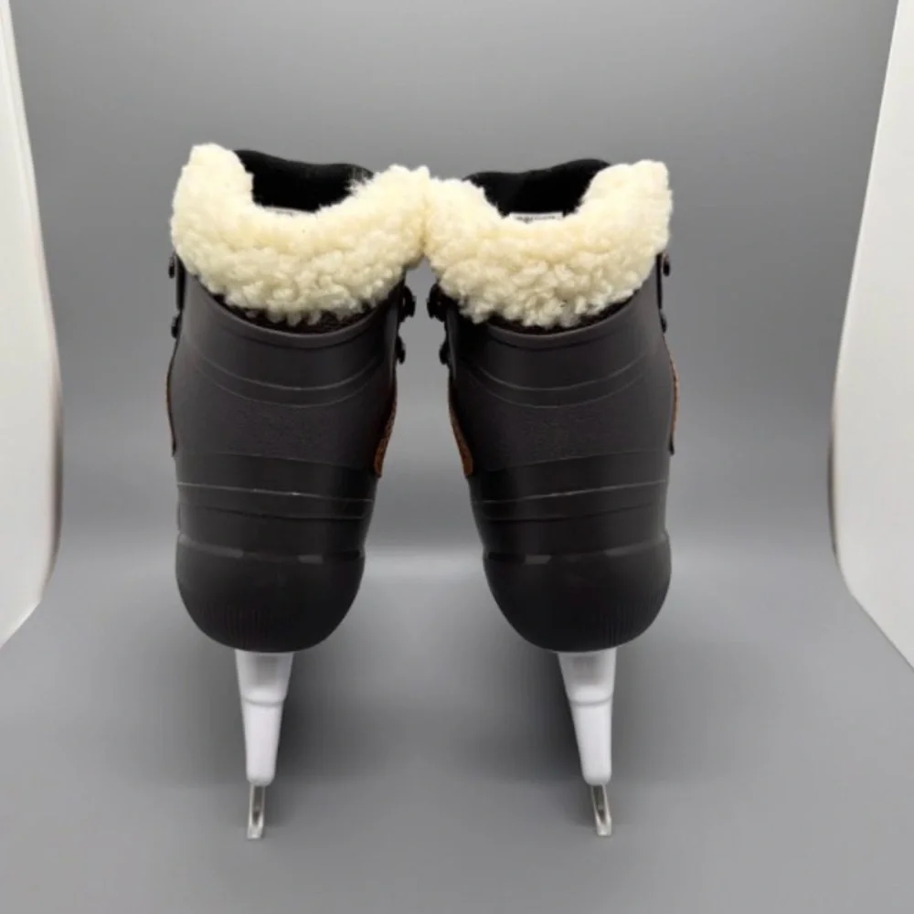 Bauer Whistler Lifestyle Brown Sherpa Collar Ice Skates JR Youth Sz 4 EU 37 NEW!